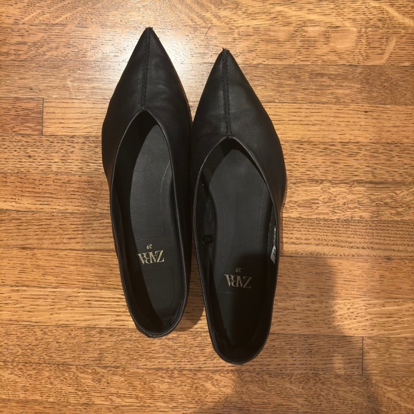 Zara Shoes Zara Leather Pointy Ballet Flats Poshmark